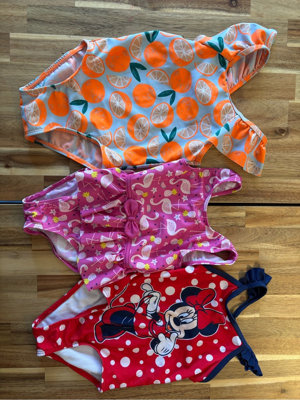 3 Size 2T Girls One-Piece Swimsuits